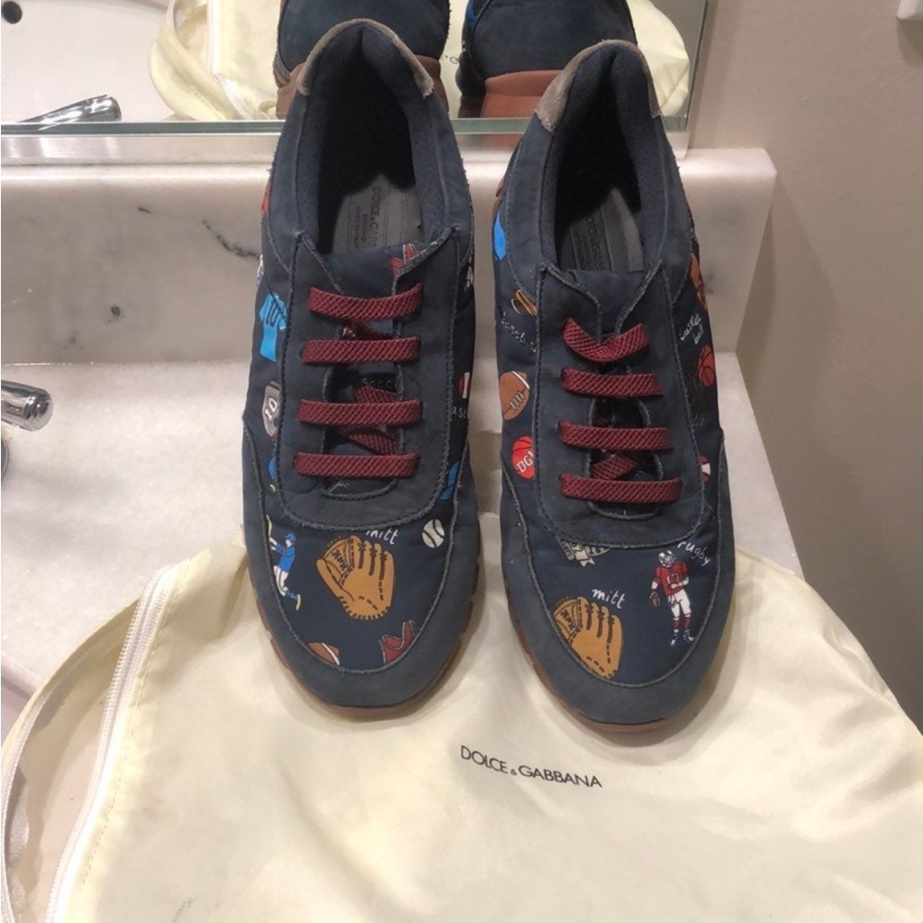 Dolce & Gabbana Navy Sports Motif Sneakers